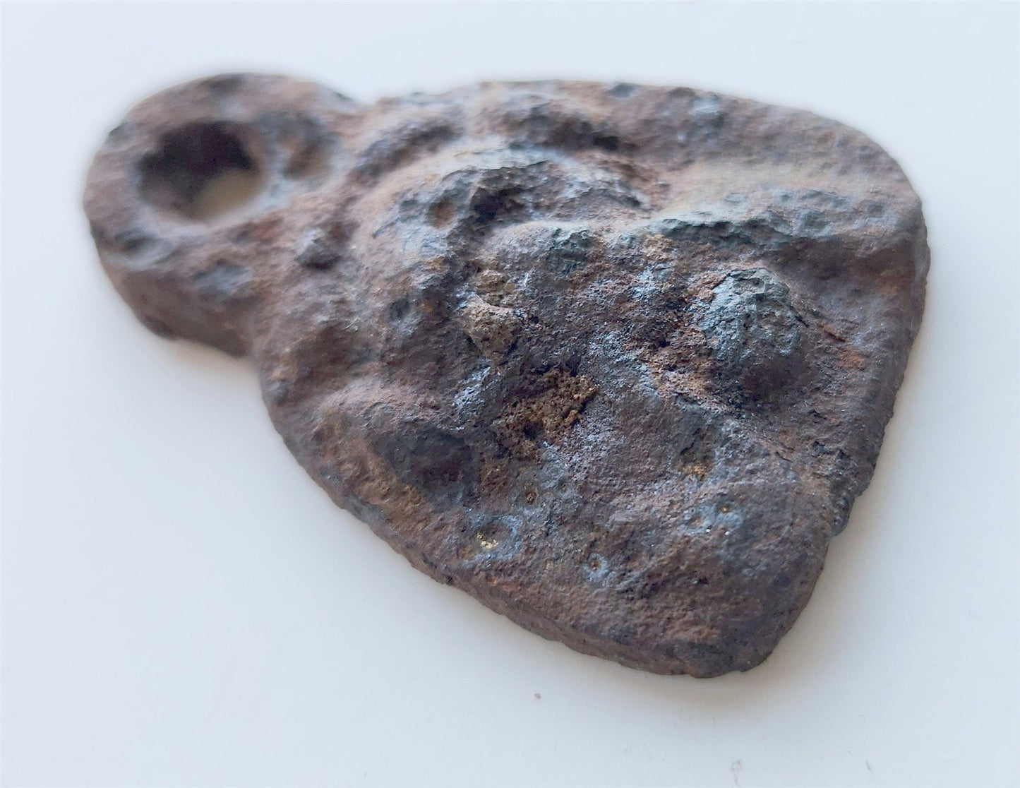 11th century ANGLO-SCANDINAVIAN VIKING BRONZE STIRRUP MOUNT w/MAN'S FACE antique