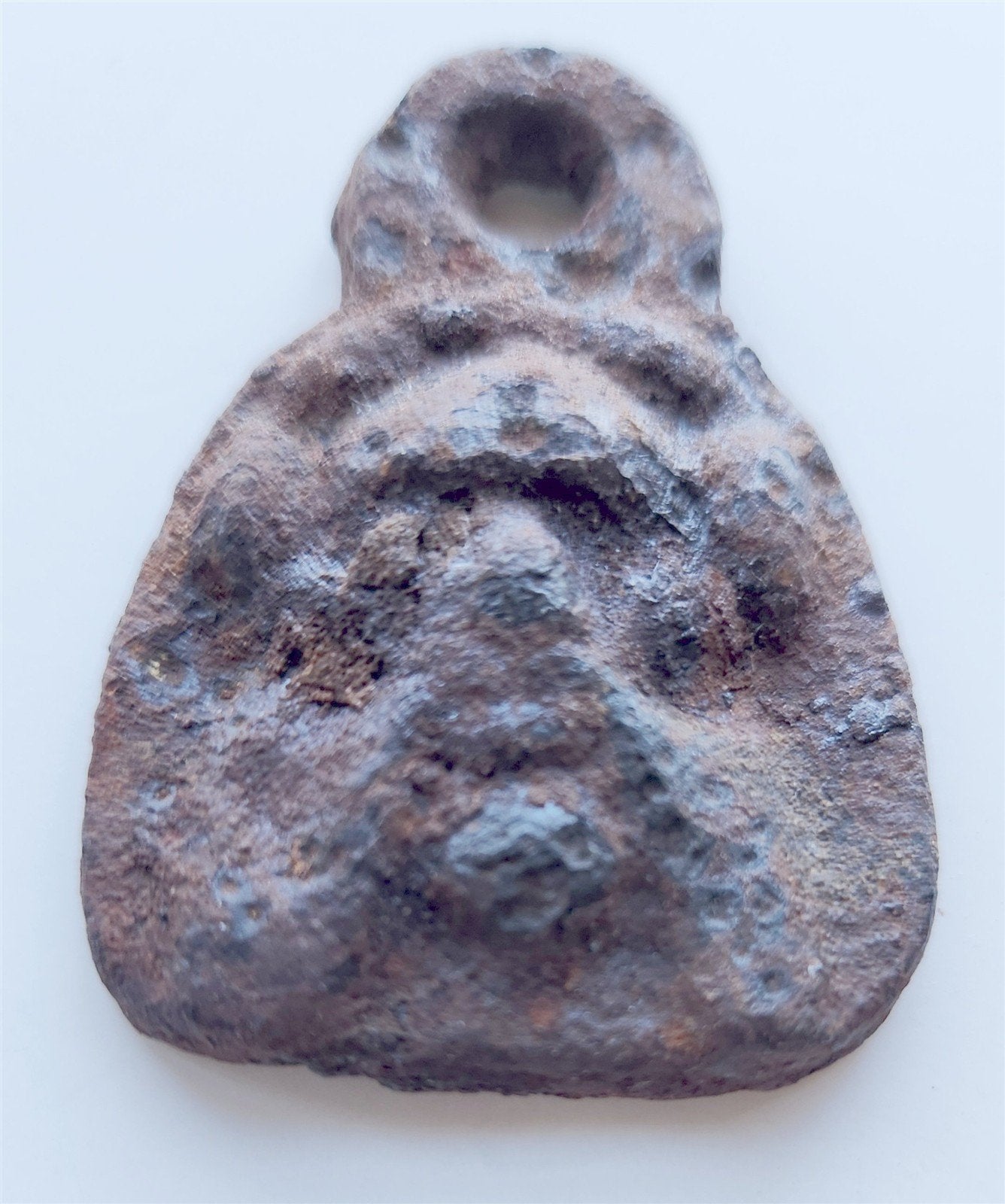 11th century ANGLO-SCANDINAVIAN VIKING BRONZE STIRRUP MOUNT w/MAN'S FACE antique