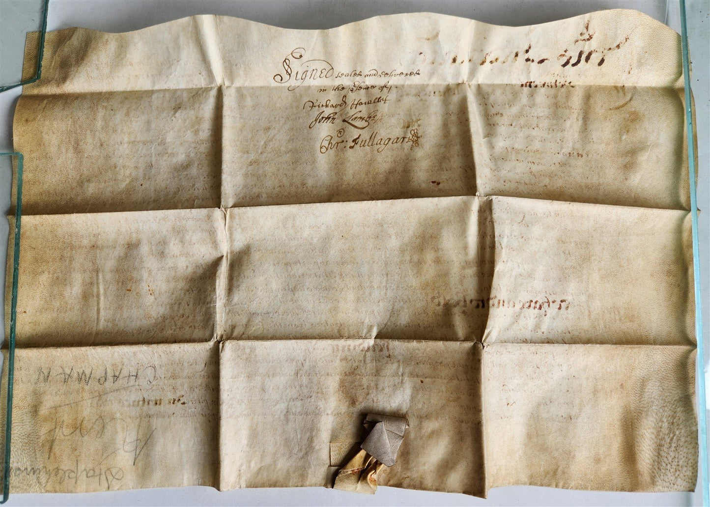 17th CENTURY MANUSCRIPT on VELLUM ANTIQUE BRITISH LEGAL DOCUMENT in ENGLISH