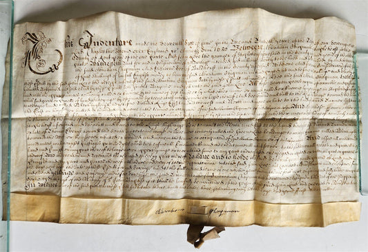 1680 17th CENTURY MANUSCRIPT on VELLUM ANTIQUE BRITISH LEGAL DOCUMENT in ENGLISH