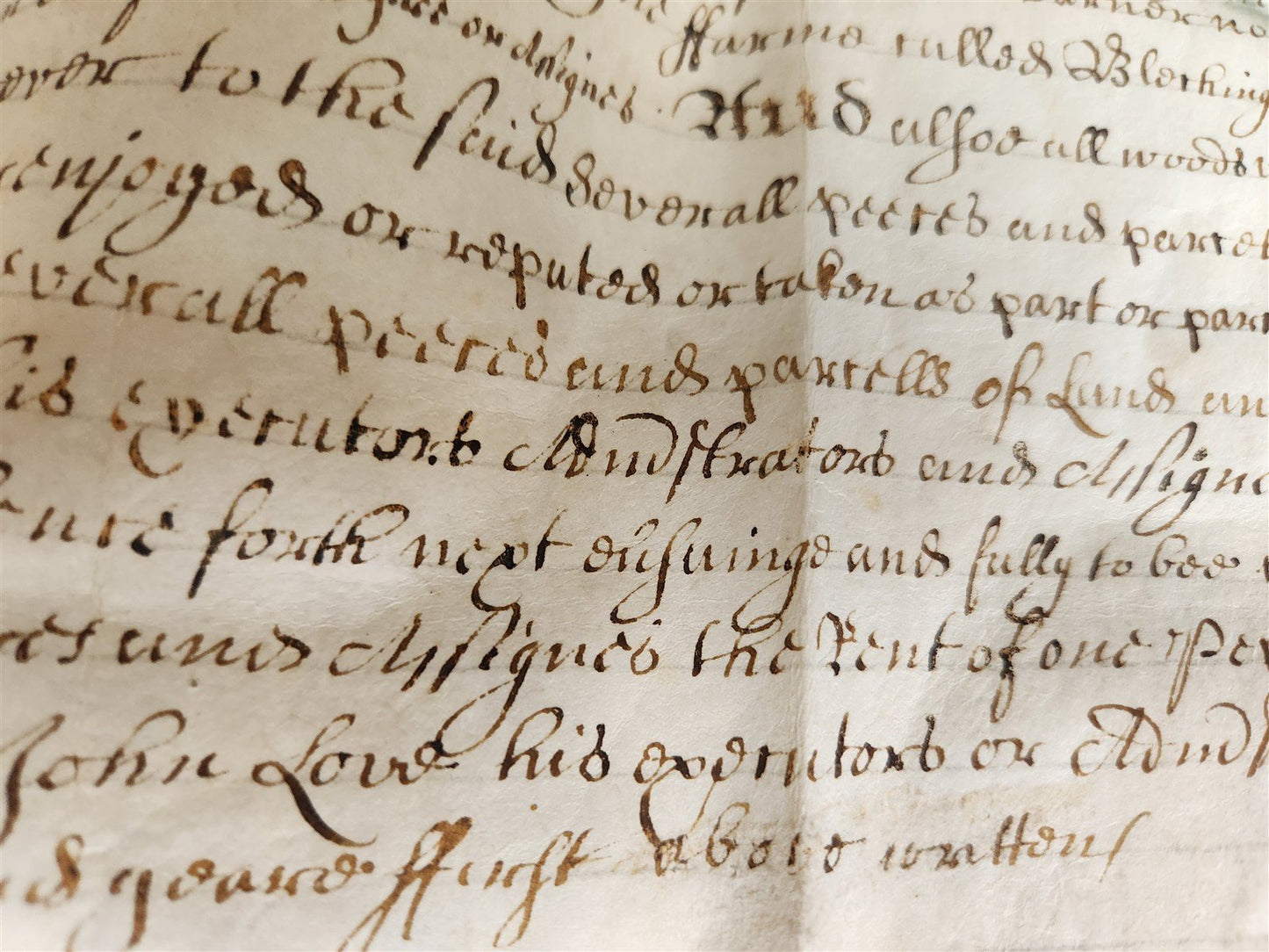 1680 17th CENTURY MANUSCRIPT on VELLUM ANTIQUE BRITISH LEGAL DOCUMENT in ENGLISH