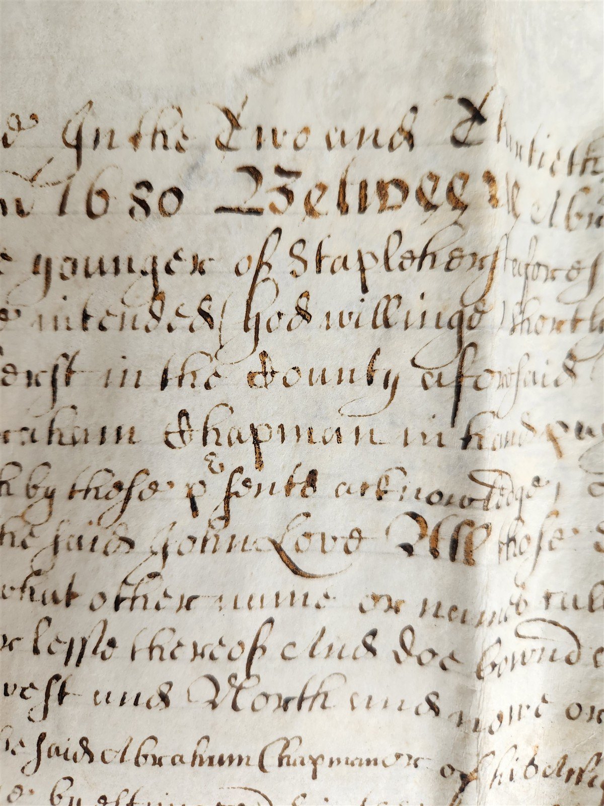 1680 17th CENTURY MANUSCRIPT on VELLUM ANTIQUE BRITISH LEGAL DOCUMENT in ENGLISH