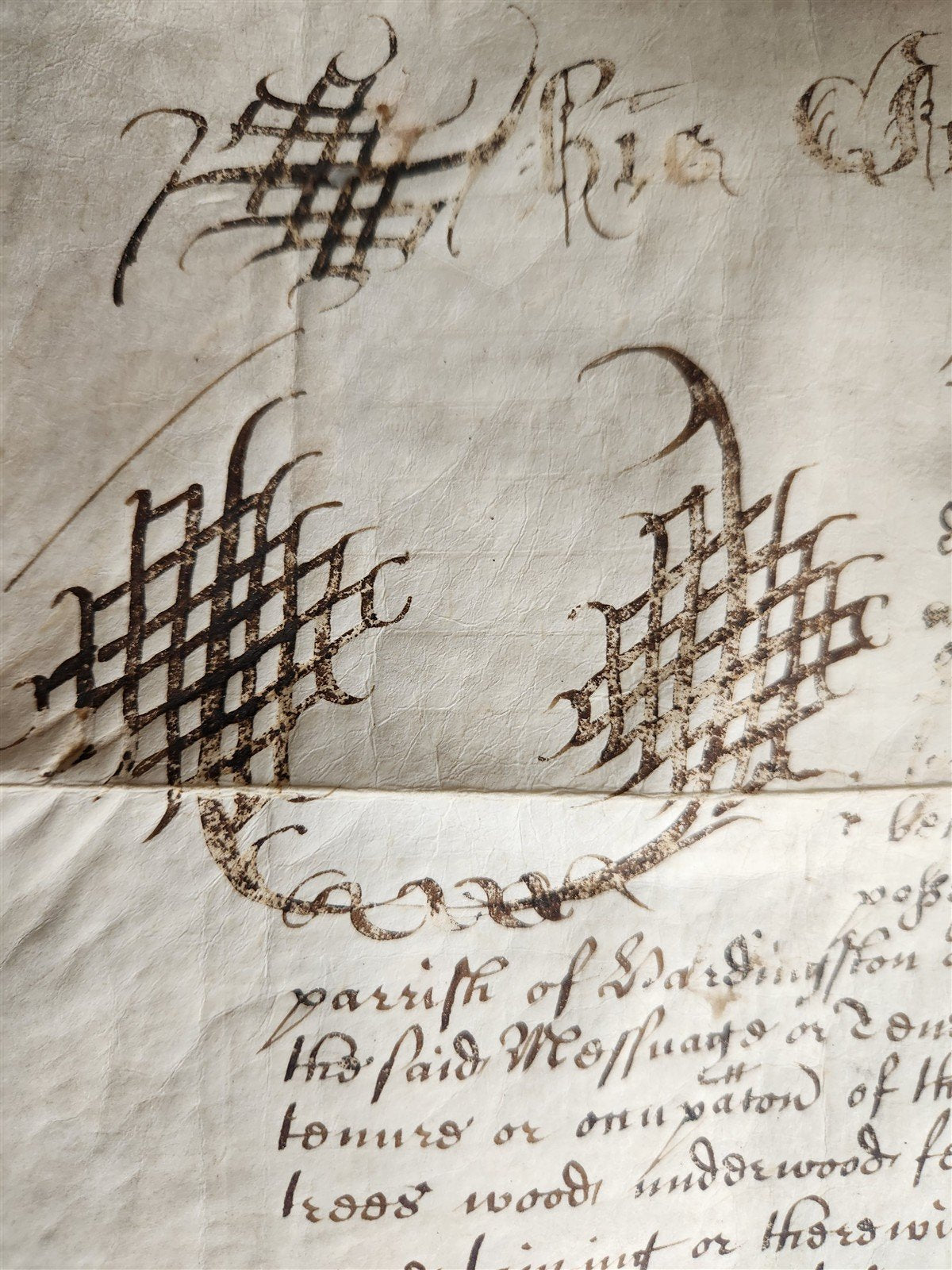 1665 17th CENTURY MANUSCRIPT on VELLUM ANTIQUE BRITISH LEGAL DOCUMENT in ENGLISH