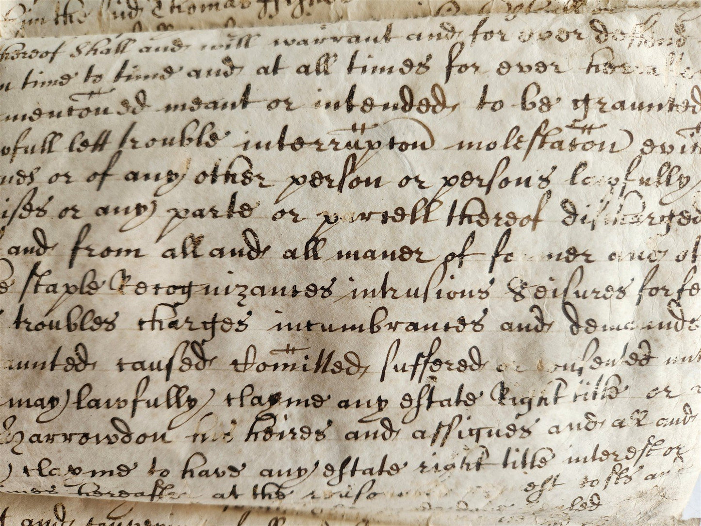 1665 17th CENTURY MANUSCRIPT on VELLUM ANTIQUE BRITISH LEGAL DOCUMENT in ENGLISH