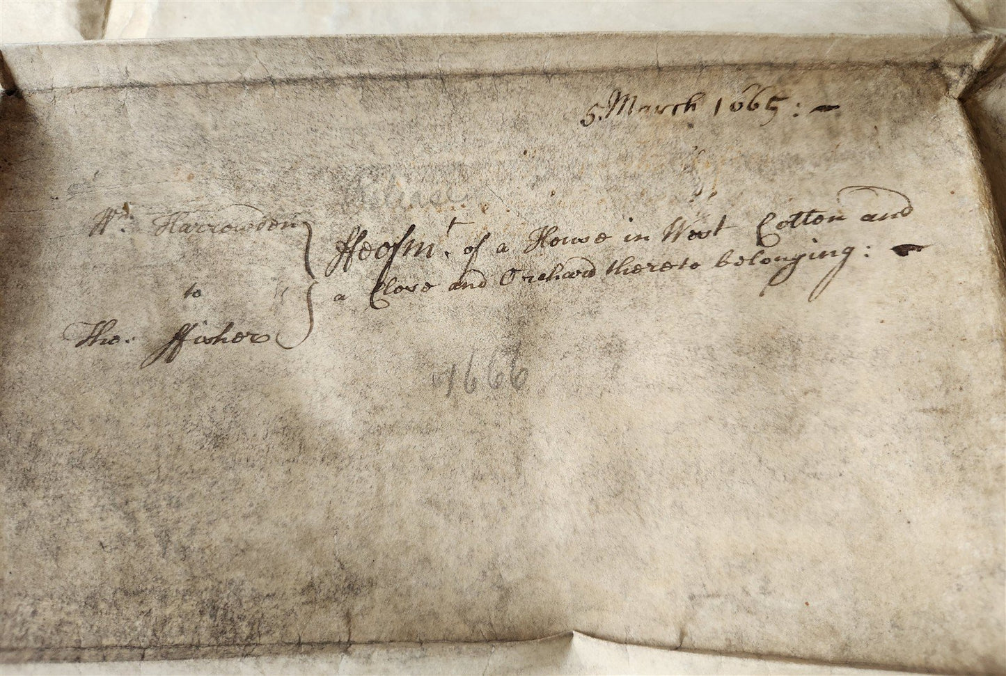 1665 17th CENTURY MANUSCRIPT on VELLUM ANTIQUE BRITISH LEGAL DOCUMENT in ENGLISH