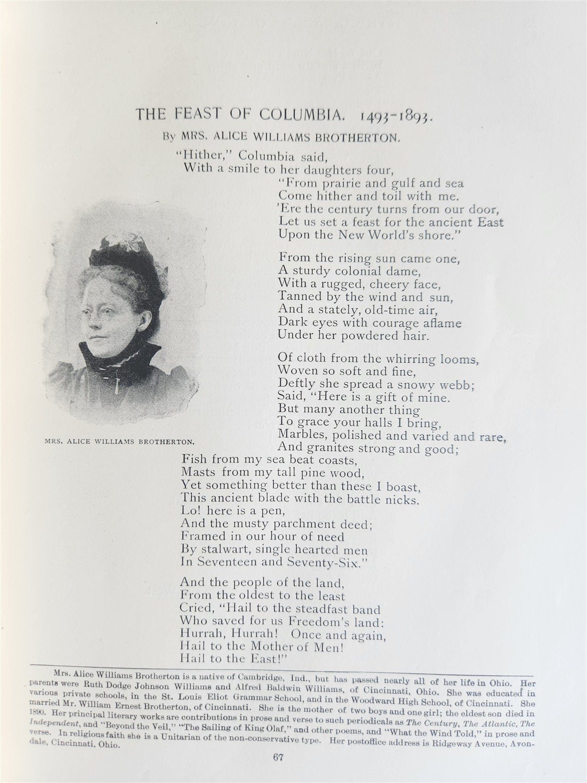 1894 Congress of Women World's Columbian Exposition ANTIQUE Americana