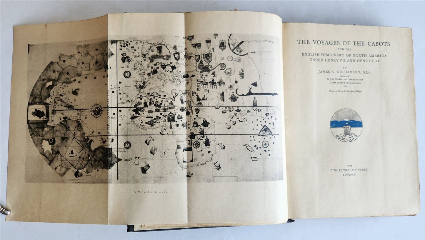 1929 Voyages of the Cabots ENGLISH DISCOVERY of AMERICA ANTIQUE Americana