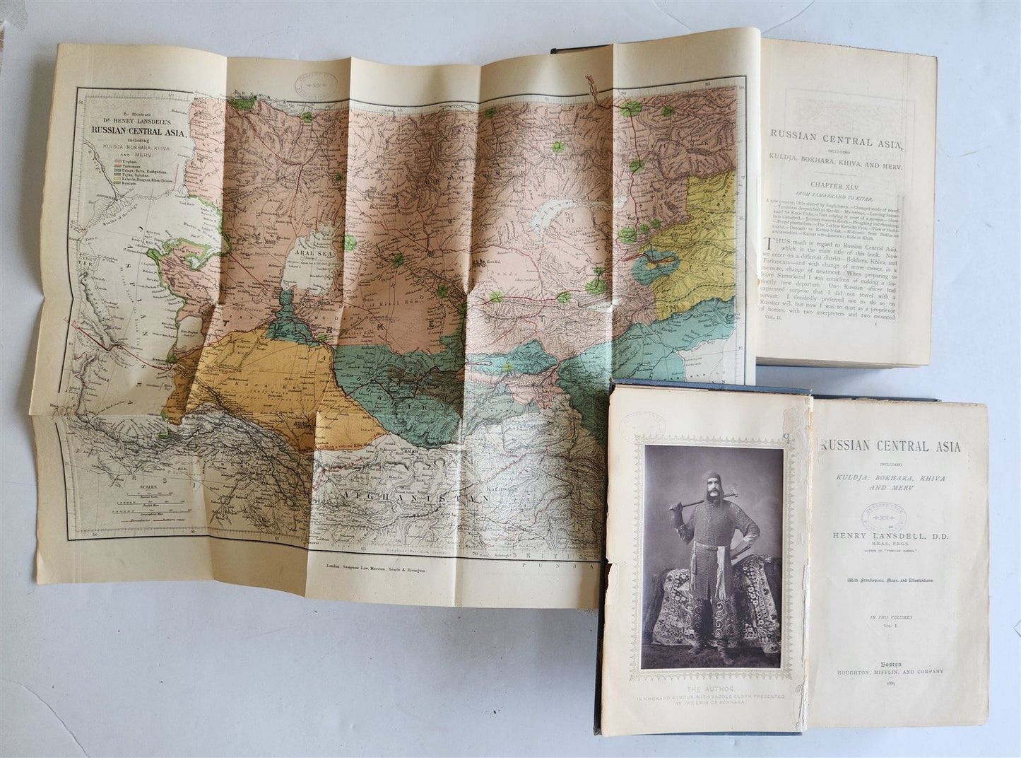 1885 Russian Central Asia Including Kuldja Bokhara Kiva Merv ANTIQUE illustrated