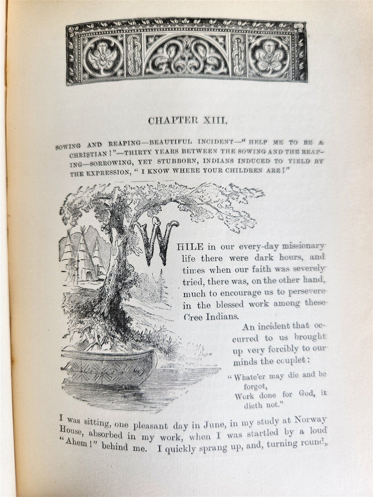 1890 By Canoe & Dog-Train Among the Cree & Salteaux Indians ANTIQUE illustrated