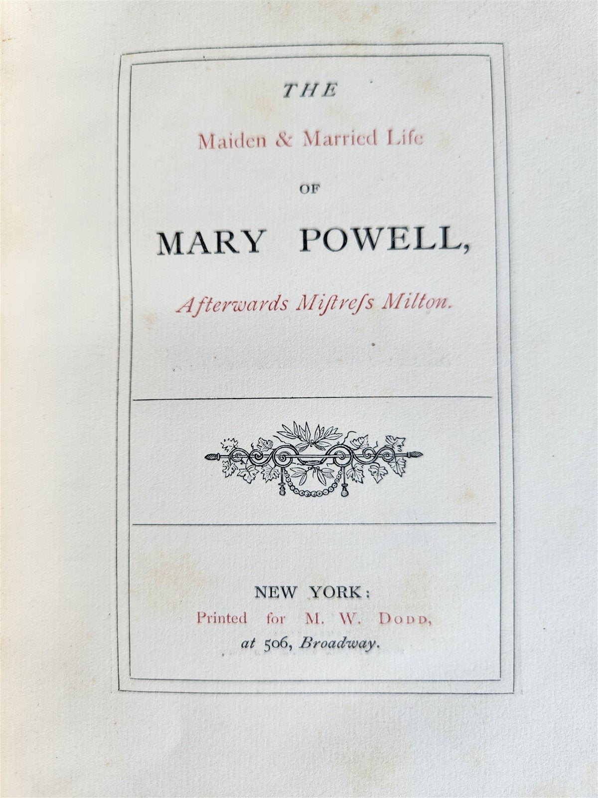 1870 Maiden & Married Life of MARY POWELL Mistress Milton ANTIQUE illustrated