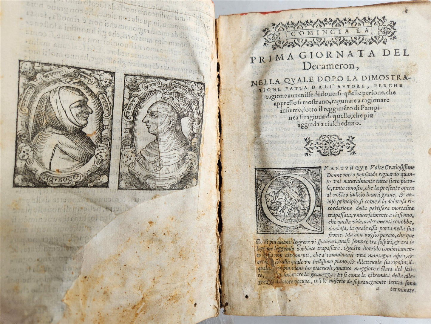 1573 DECAMERON by GIOVANNI BOCCACCHIO Giunti Press antique RARE