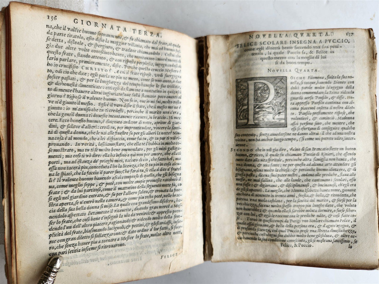 1573 DECAMERON by GIOVANNI BOCCACCHIO Giunti Press antique RARE