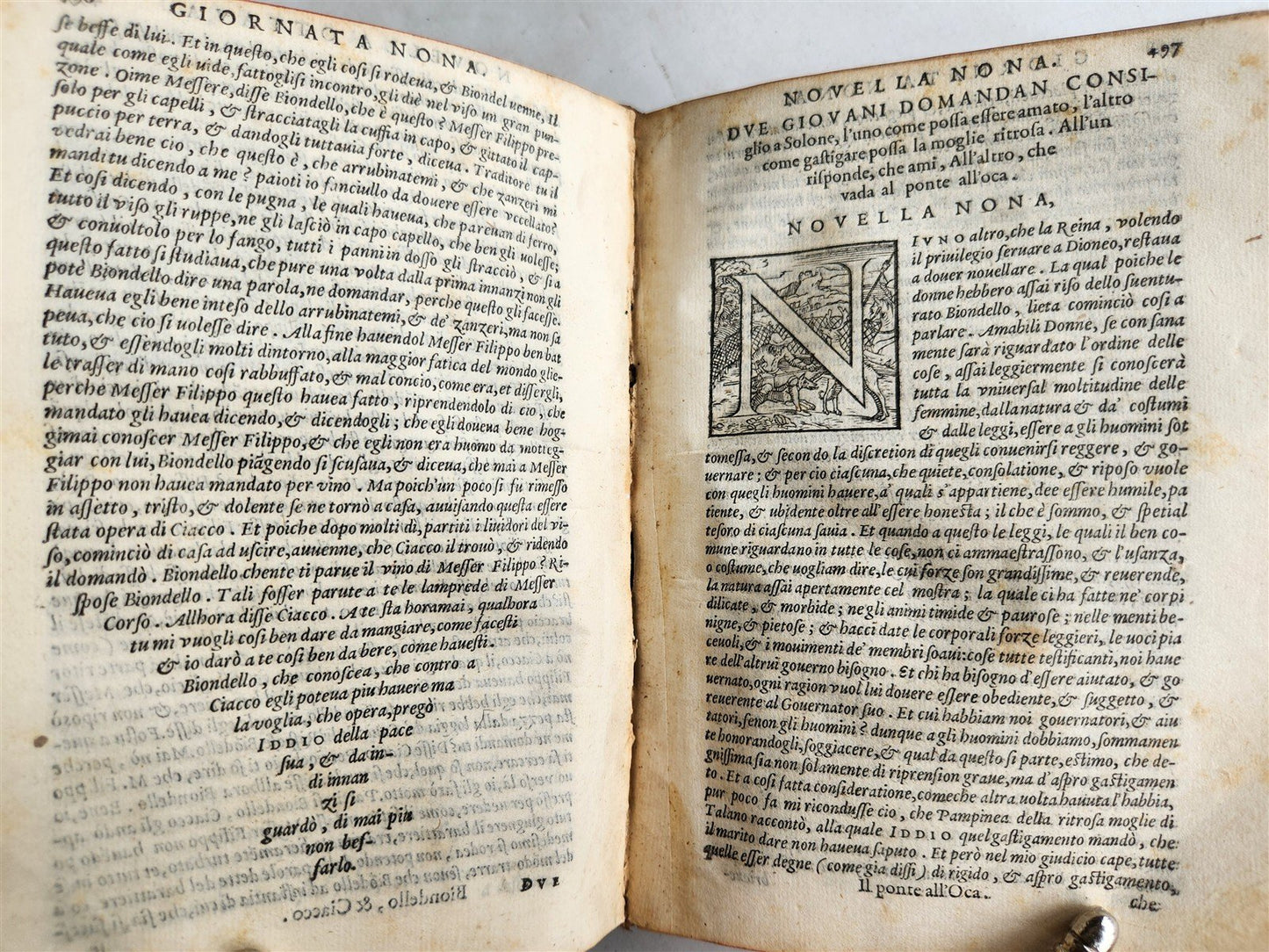 1573 DECAMERON by GIOVANNI BOCCACCHIO Giunti Press antique RARE