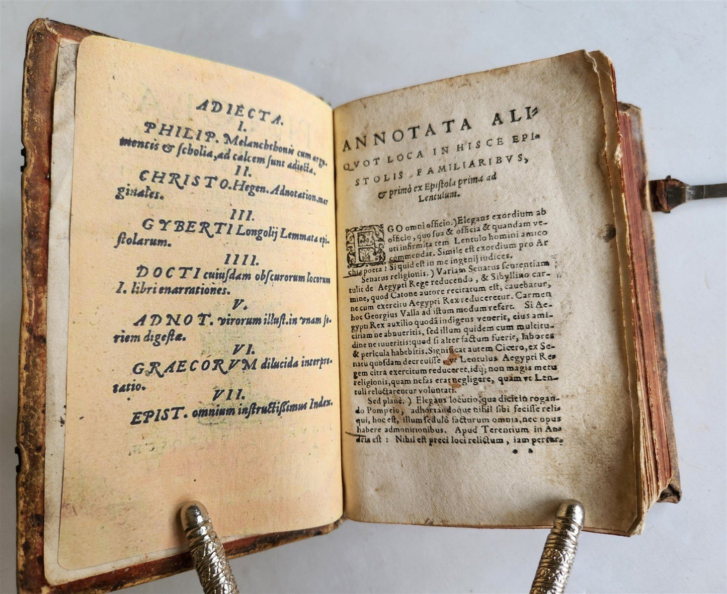 1582 CICERO Epistolarum Familiarium antique 16th CENTURY PIGSKIN BINDING