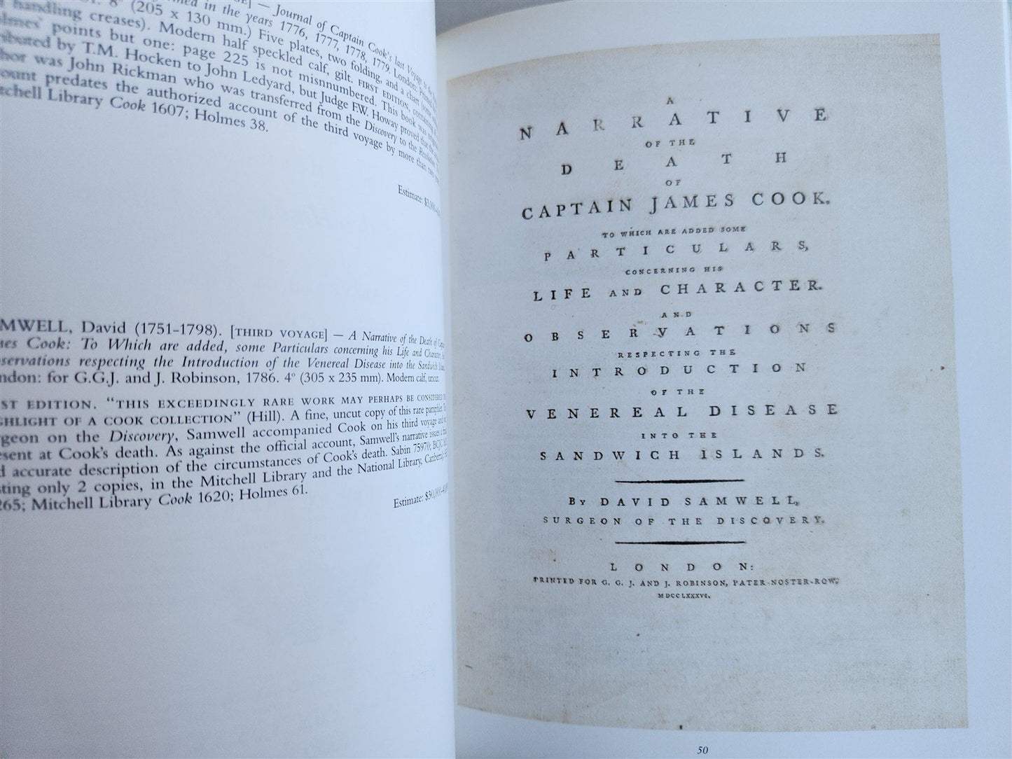 BOOKS including CAPTAIN COOK & HIS CIRCLE 2000 CHRISTIE'S AUCTION CATALOG