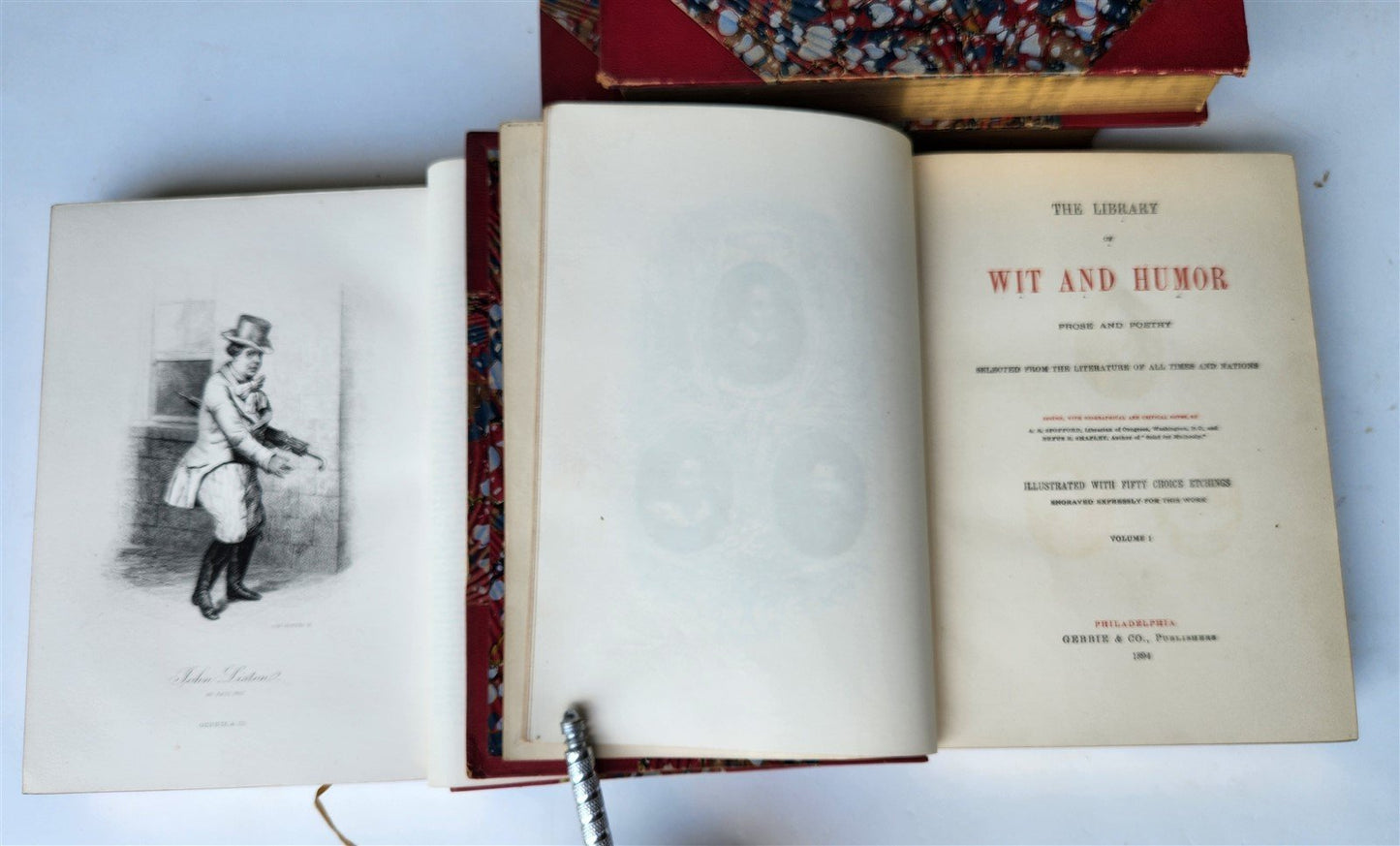 1894 The library of WIT AND HUMOR prose and poetry ILLUSTRATED 5 VOLUMES antique