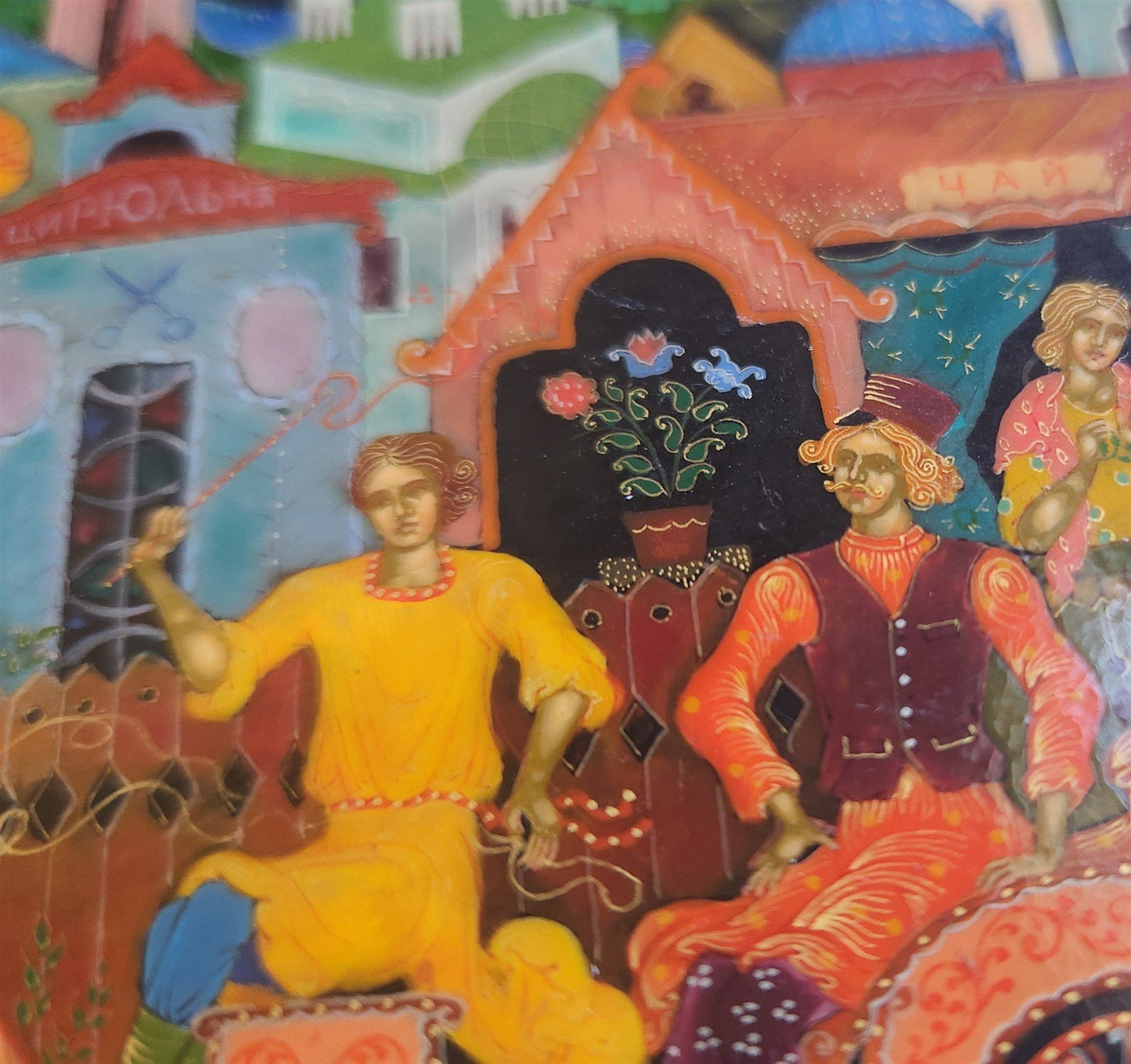 1981 STUNNING RUSSIAN PALEKH BOX HAND PAINTED SIGNED by ARTIST LARGE 5.5 by 8"