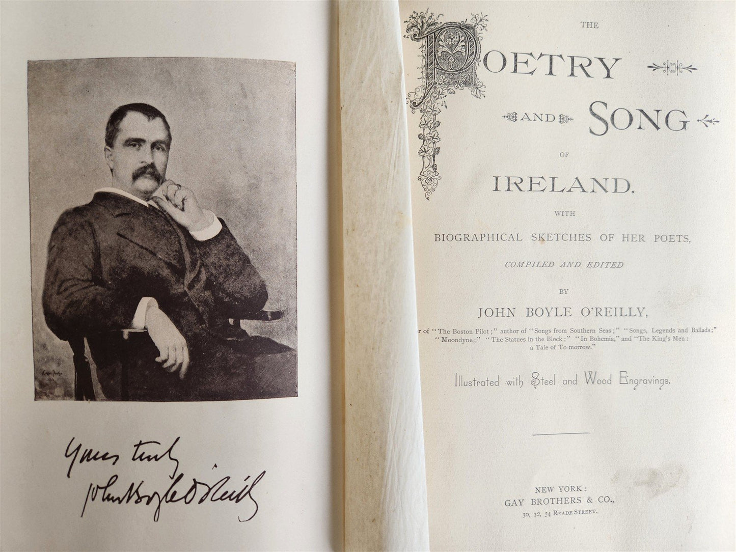 1887 POETRY AND SONG OF IRELAND illustrated ANTIQUE in ENGLISH