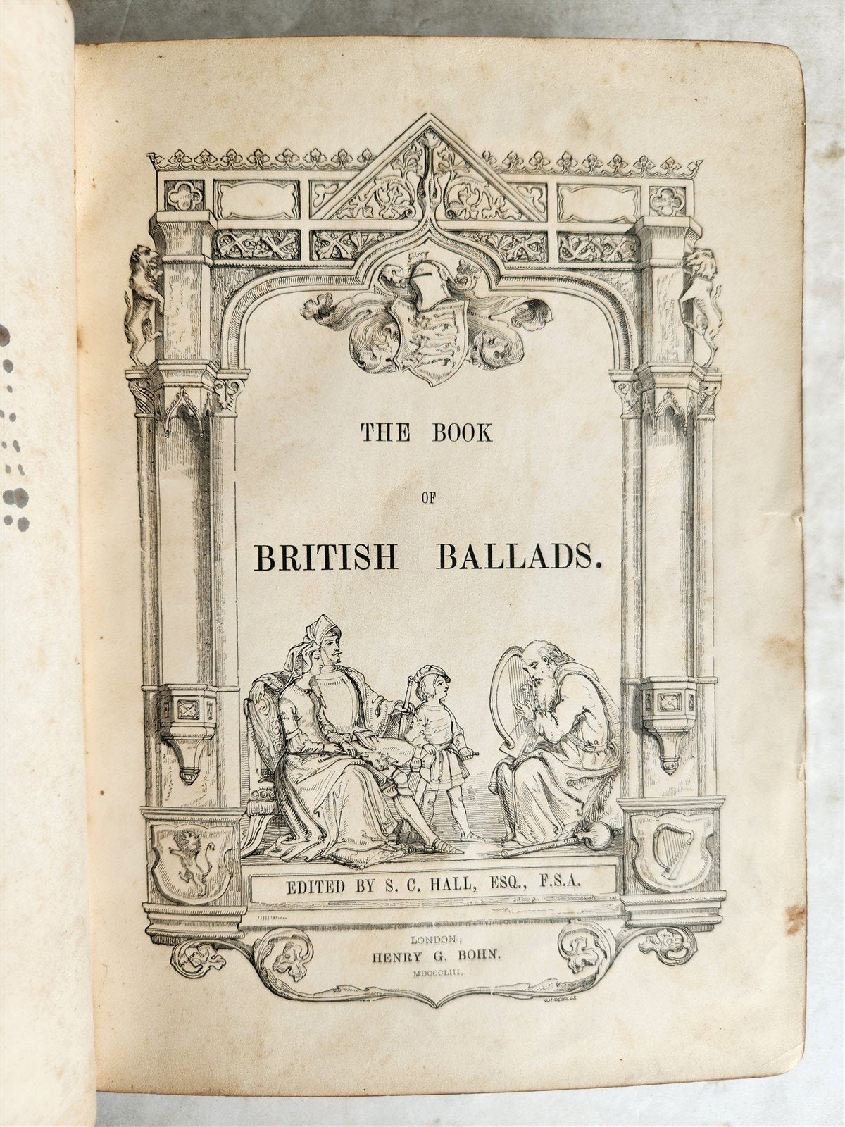 1853 THE BOOK OF BRITISH BALLADS illustrated POETRY ANTIQUE in ENGLISH