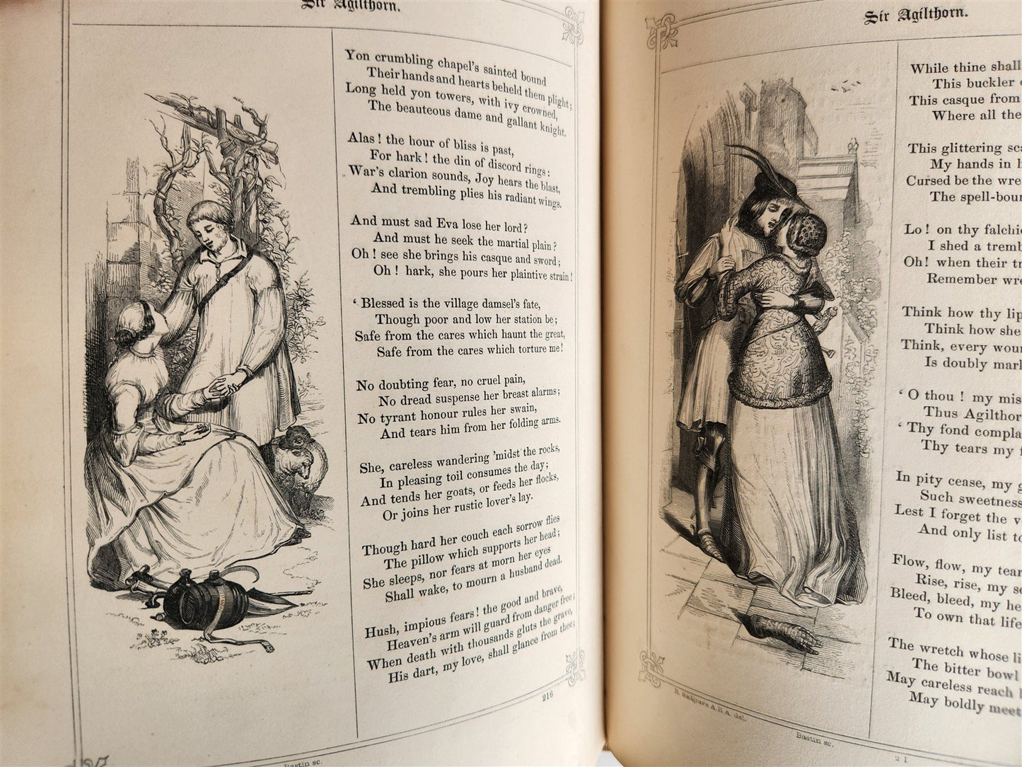 1853 THE BOOK OF BRITISH BALLADS illustrated POETRY ANTIQUE in ENGLISH