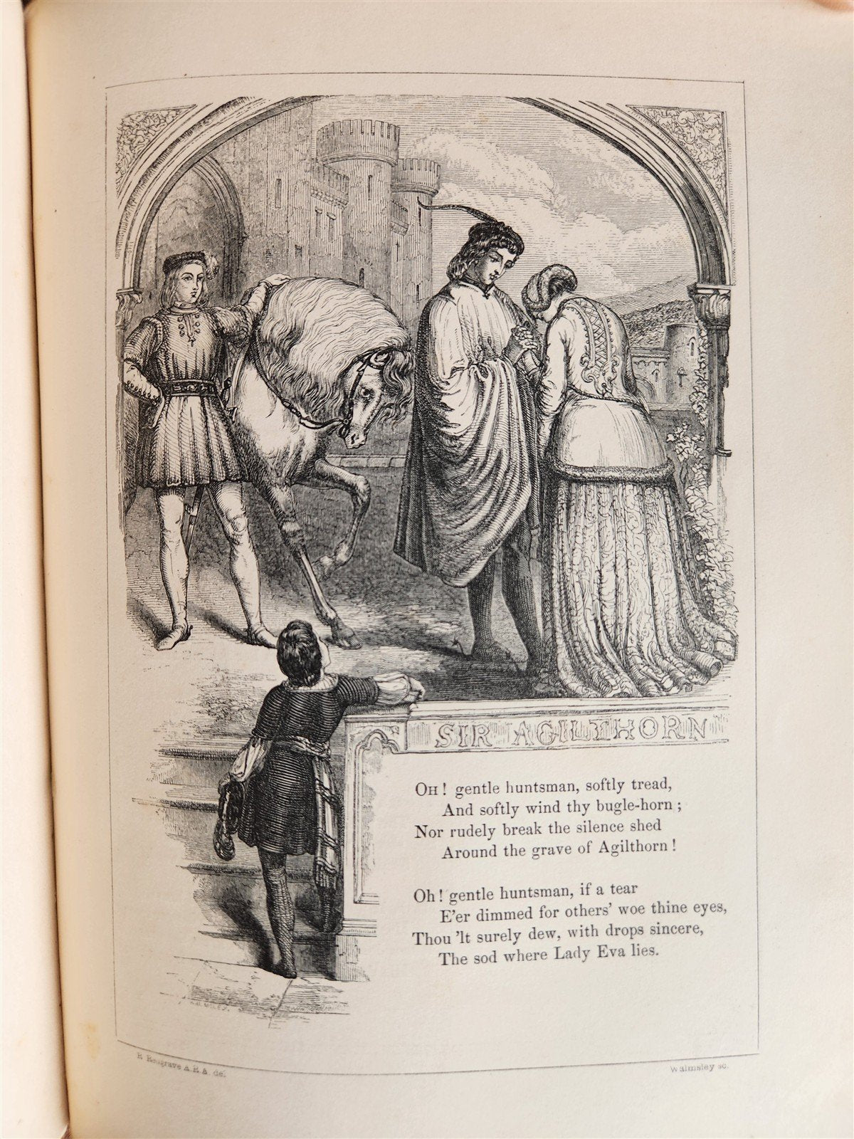 1853 THE BOOK OF BRITISH BALLADS illustrated POETRY ANTIQUE in ENGLISH