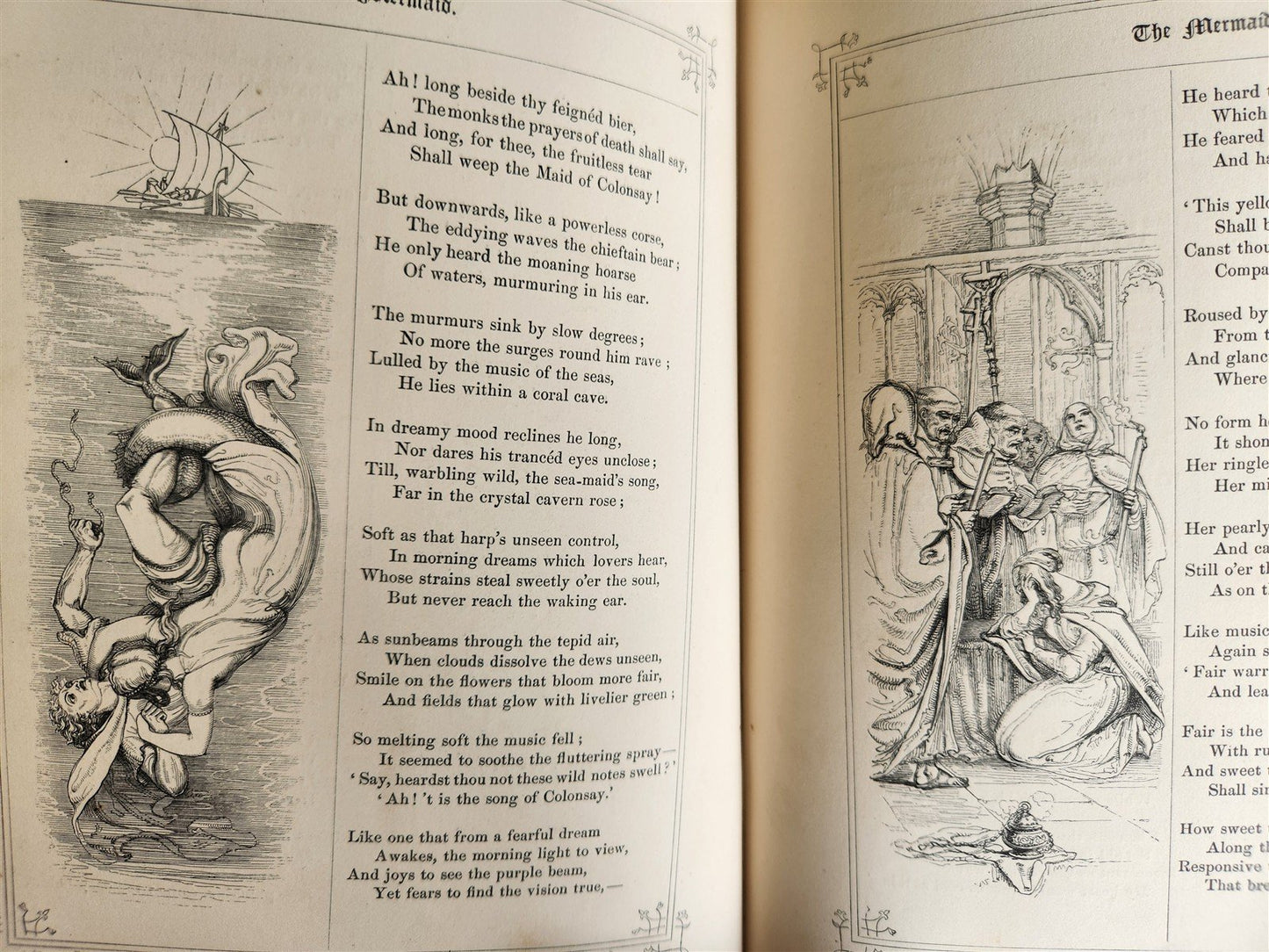 1853 THE BOOK OF BRITISH BALLADS illustrated POETRY ANTIQUE in ENGLISH