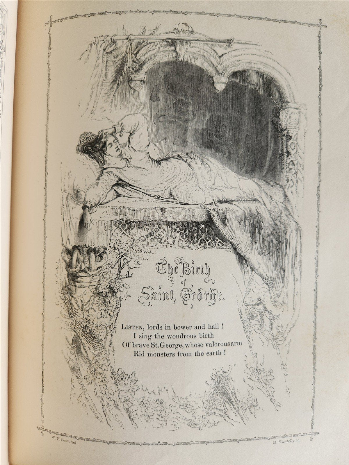 1853 THE BOOK OF BRITISH BALLADS illustrated POETRY ANTIQUE in ENGLISH