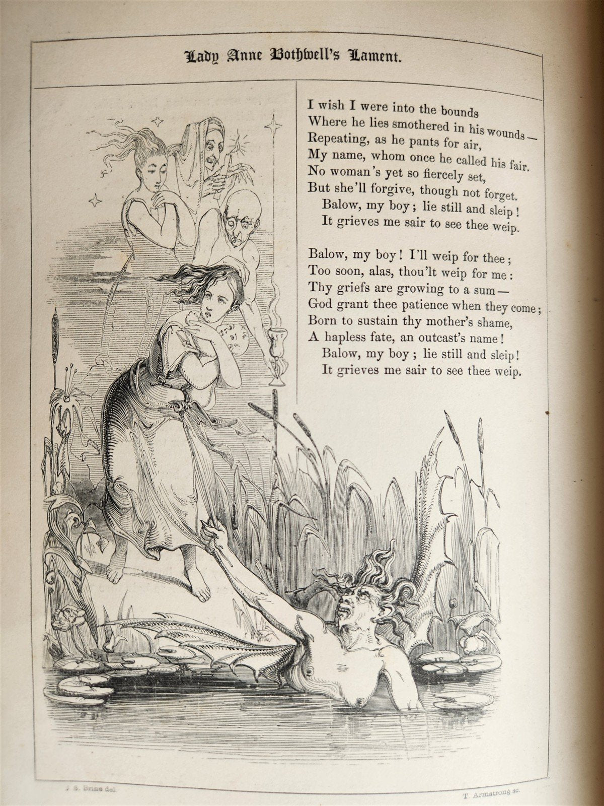1853 THE BOOK OF BRITISH BALLADS illustrated POETRY ANTIQUE in ENGLISH