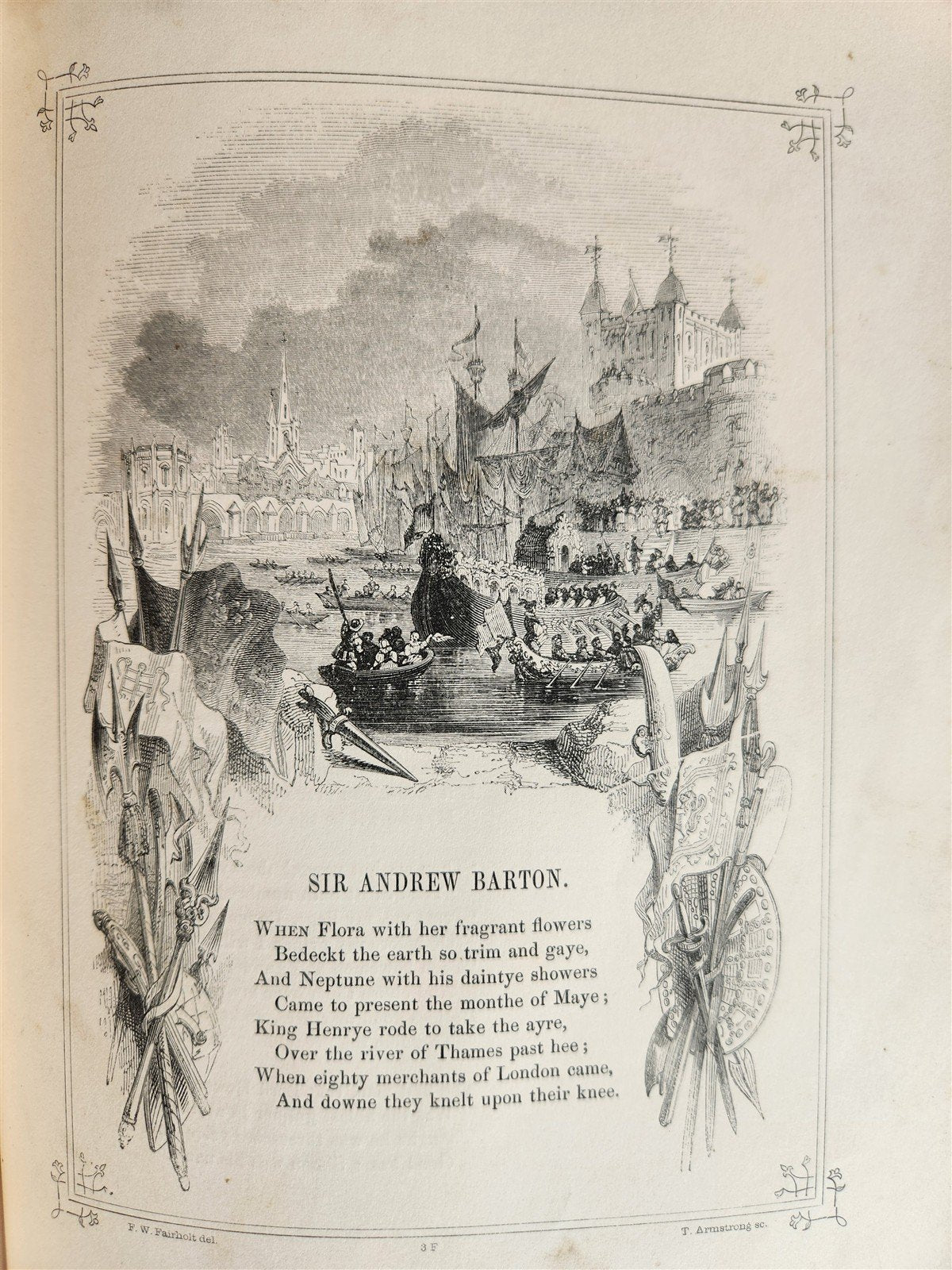 1853 THE BOOK OF BRITISH BALLADS illustrated POETRY ANTIQUE in ENGLISH
