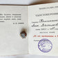 1977 RUSSIAN SILVER 50 YEARS in SOVIET COMMUNIST PARTY BADGE w/ ID BOOKLET