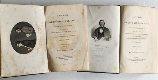 1861 JORNEY to GREAT SALT LAKE CITY illustrated ANTIQUE 2 VOLUMES