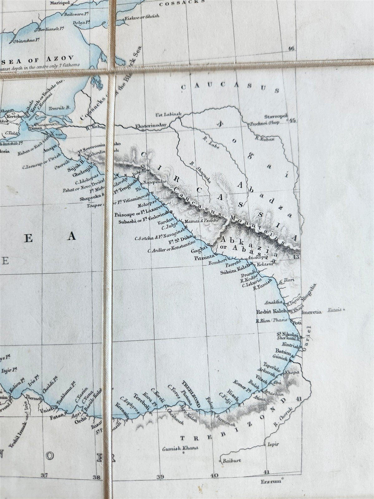 1854 SOUTHERN PORTION of CRIMEA antique MAP on CANVAS RUSSIAN TURKISH WAR ERA