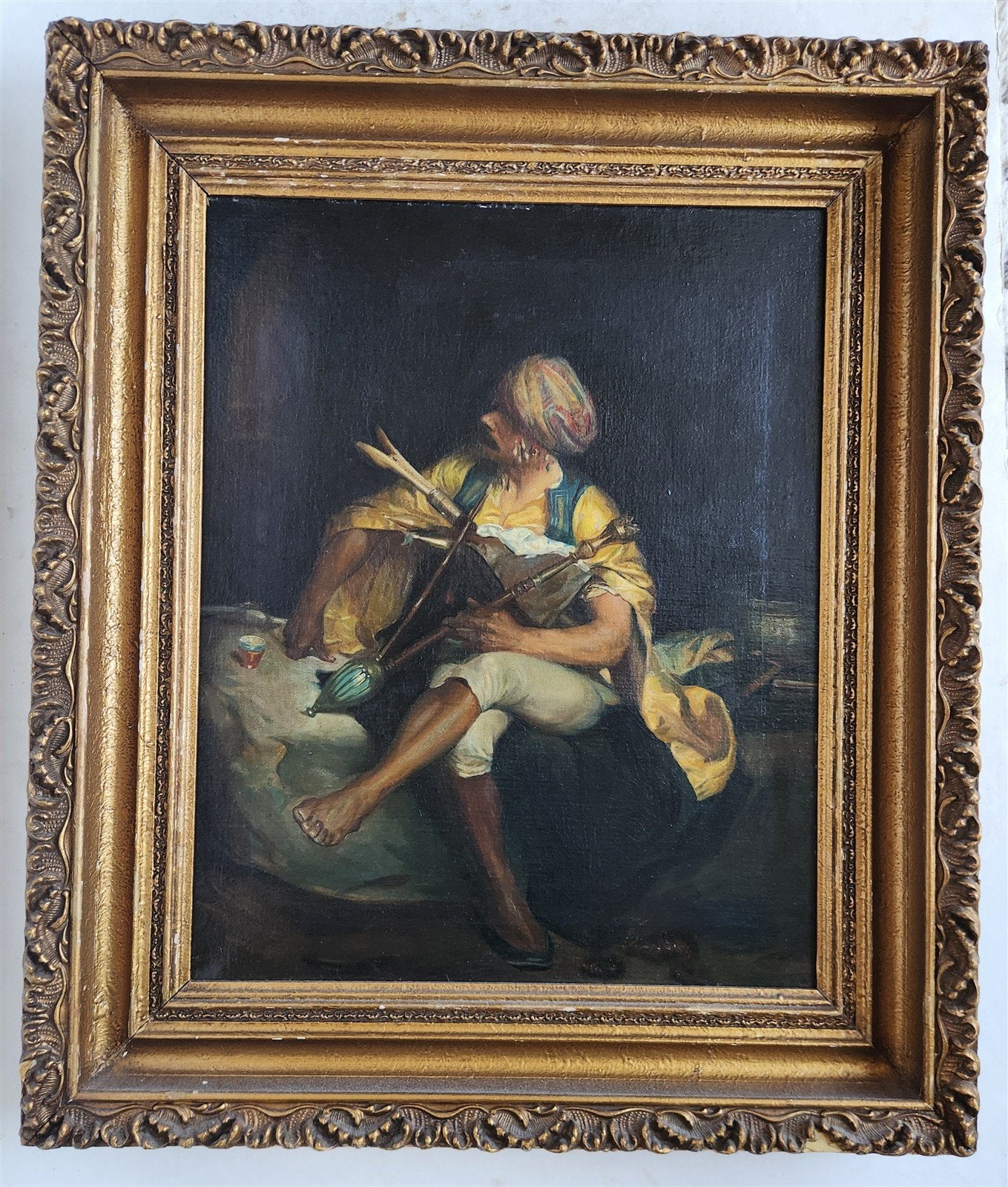 19th century OIL on CANVAS framed BASHI-BAZOUK antique OTTOMAN TURKISH INTEREST