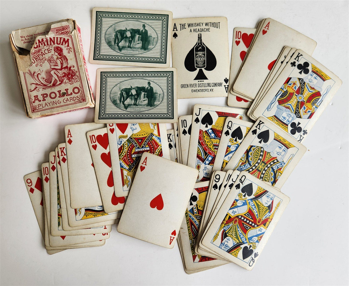 1910s APOLLO PLAYING CARDS DECK BOX antique pre-PROHIBITION ERA Americana