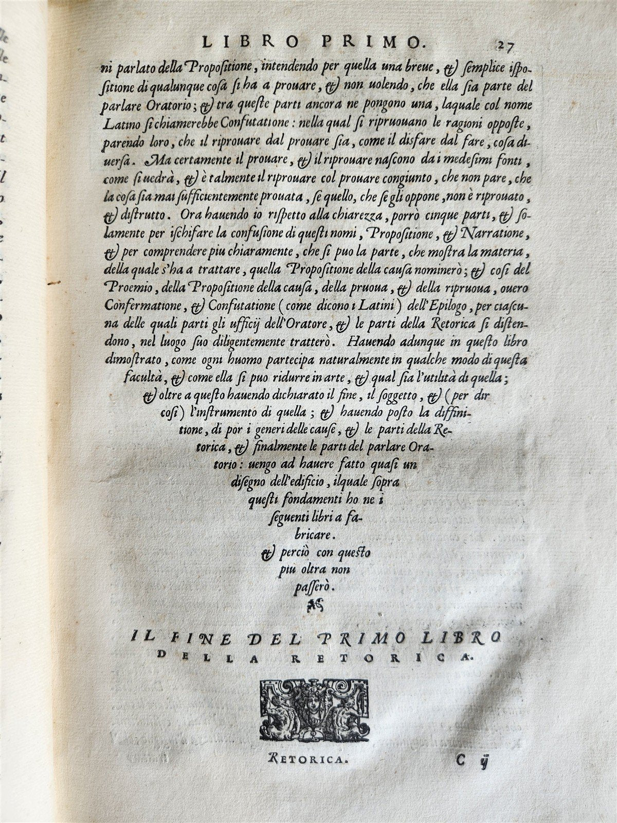 1559 LA RETORICA by Bartolomeo Cavalcanti antique VELLUM BOUND 16th century