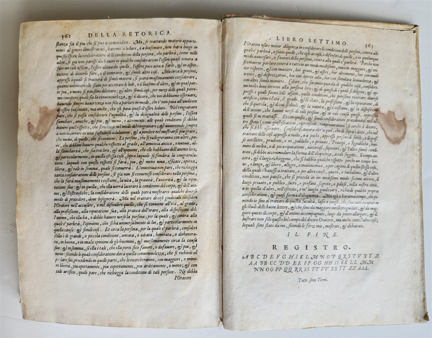 1559 LA RETORICA by Bartolomeo Cavalcanti antique VELLUM BOUND 16th century