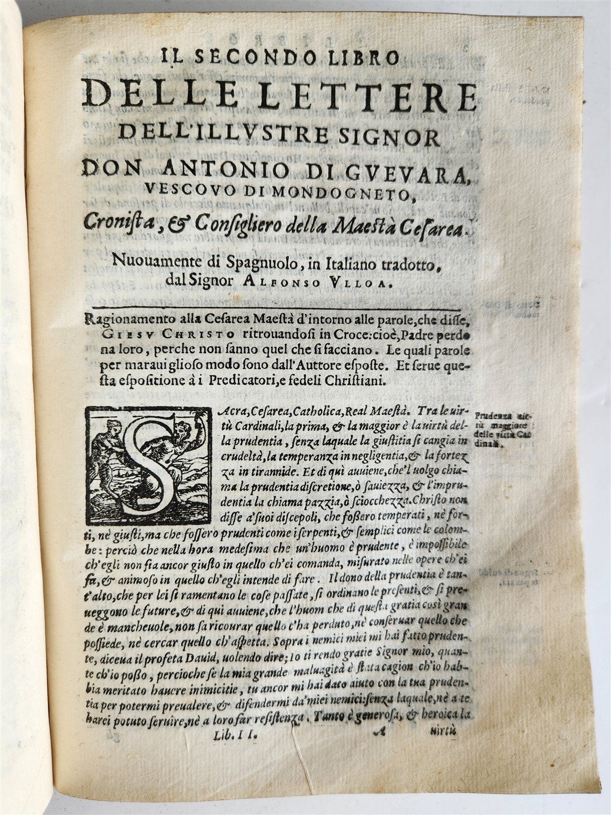 1591 LETTERE DELL'ILL. SIGNOR DON ANTONIO di GUEVARA antique 16th CENTURY