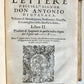 1591 LETTERE DELL'ILL. SIGNOR DON ANTONIO di GUEVARA antique 16th CENTURY