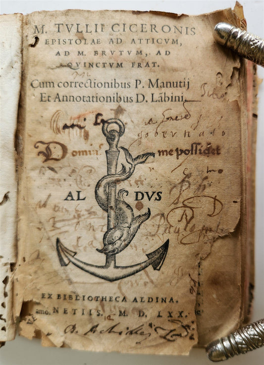 1540 ALDINE PRESS CICERO antique VELLUM 16th century RARE