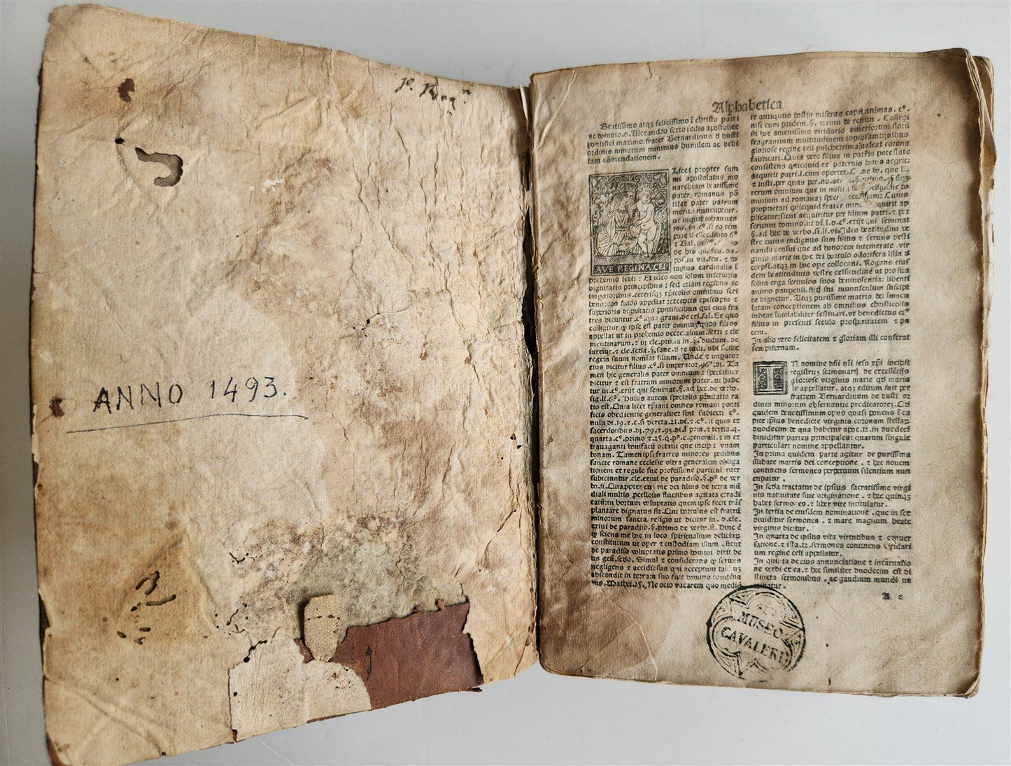 1493 INCUNABULA MARIALE by BERNARDINUS DE BUSTI antique Incunable 15th CENTURY