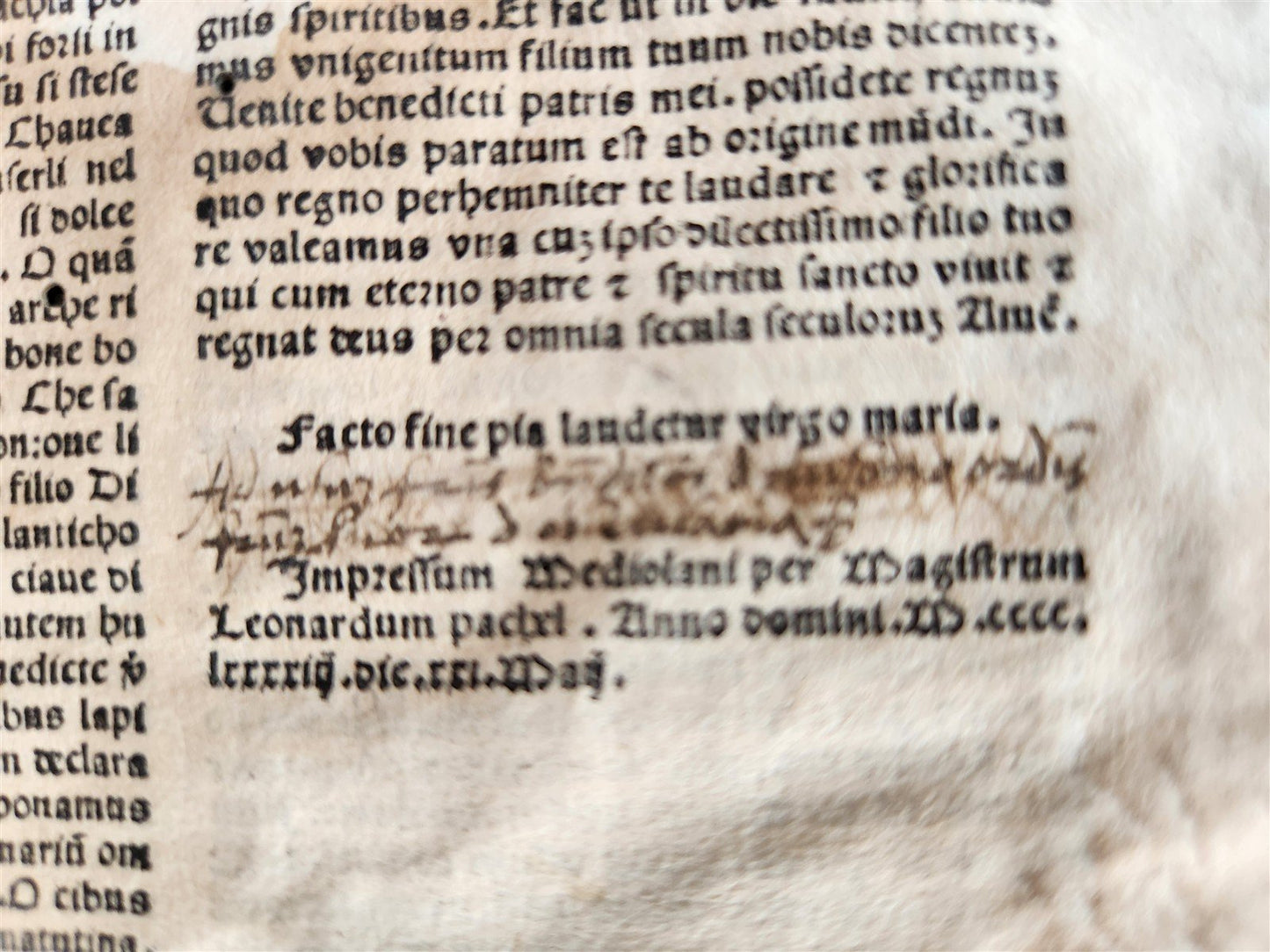 1493 INCUNABULA MARIALE by BERNARDINUS DE BUSTI antique Incunable 15th CENTURY