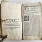 1646 AESOP FABLES FULLY ILLUSTRATED antique VELLUM BOUND 17th CENTURY