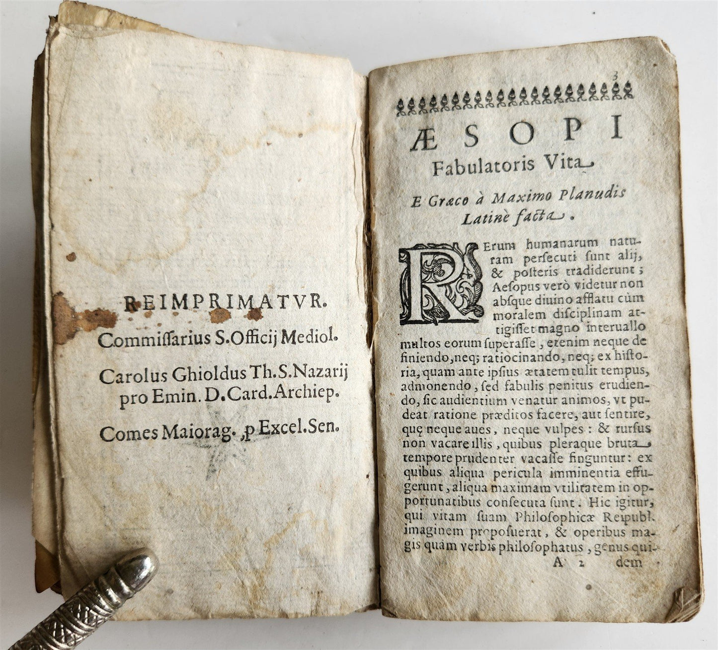 1646 AESOP FABLES FULLY ILLUSTRATED antique VELLUM BOUND 17th CENTURY