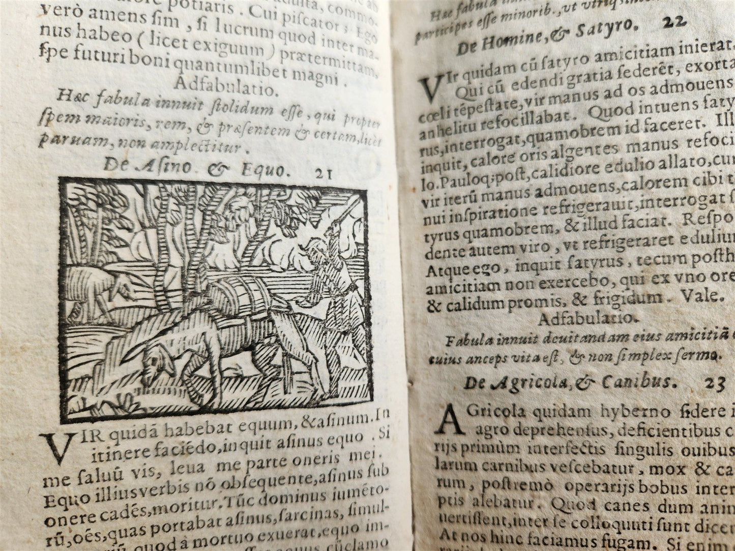 1646 AESOP FABLES FULLY ILLUSTRATED antique VELLUM BOUND 17th CENTURY