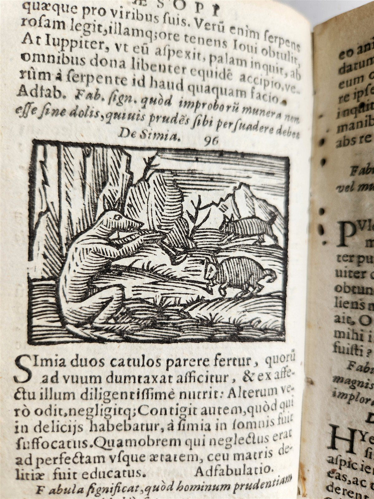 1646 AESOP FABLES FULLY ILLUSTRATED antique VELLUM BOUND 17th CENTURY