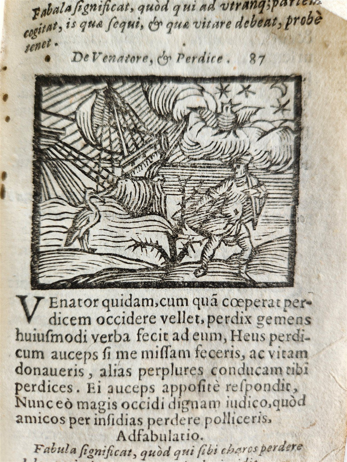 1646 AESOP FABLES FULLY ILLUSTRATED antique VELLUM BOUND 17th CENTURY