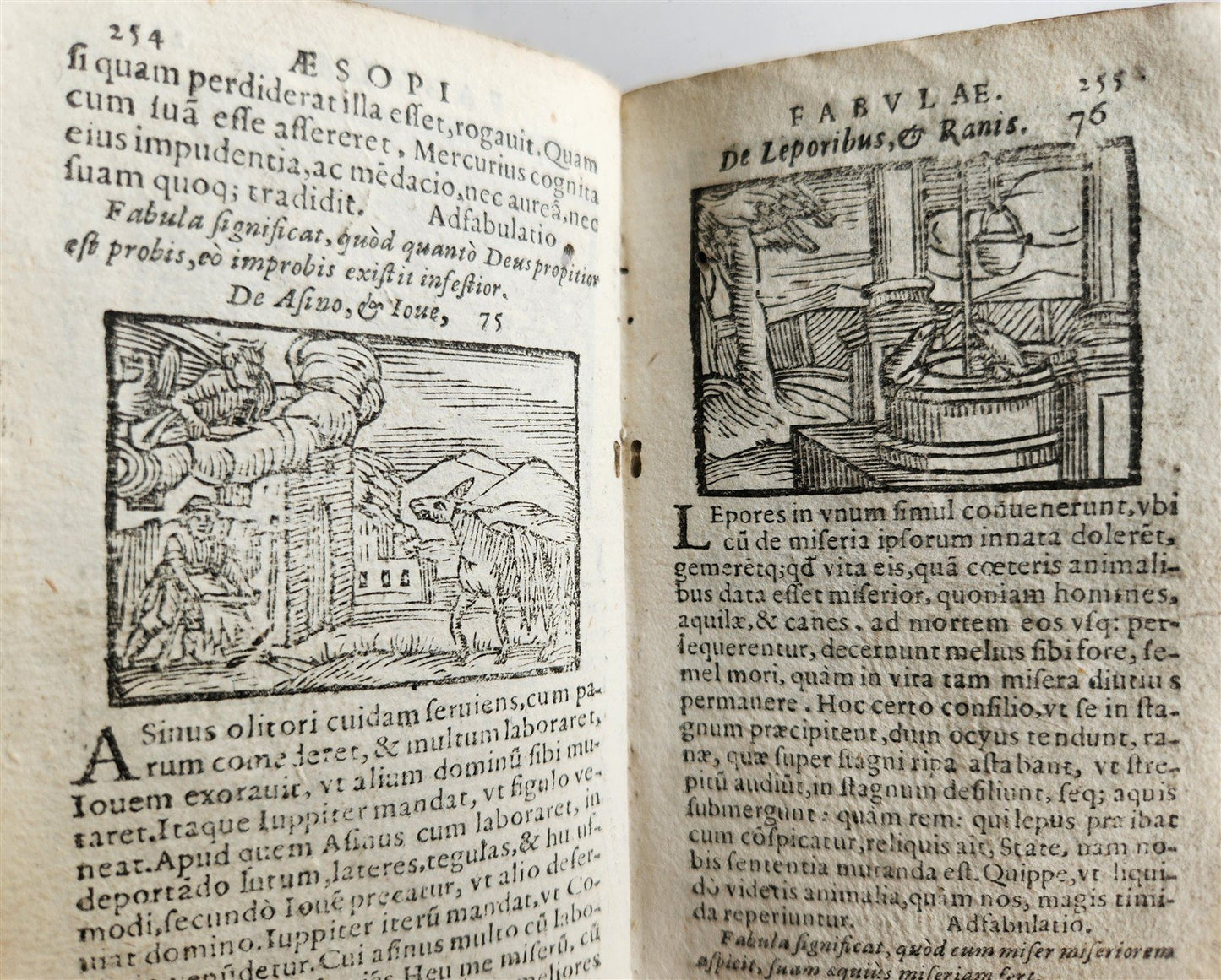 1646 AESOP FABLES FULLY ILLUSTRATED antique VELLUM BOUND 17th CENTURY