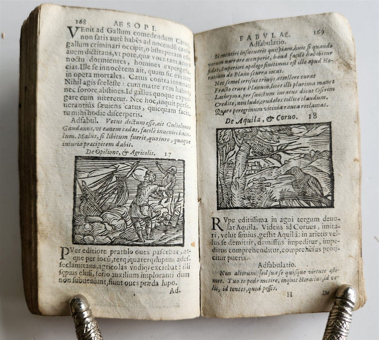 1646 AESOP FABLES FULLY ILLUSTRATED antique VELLUM BOUND 17th CENTURY