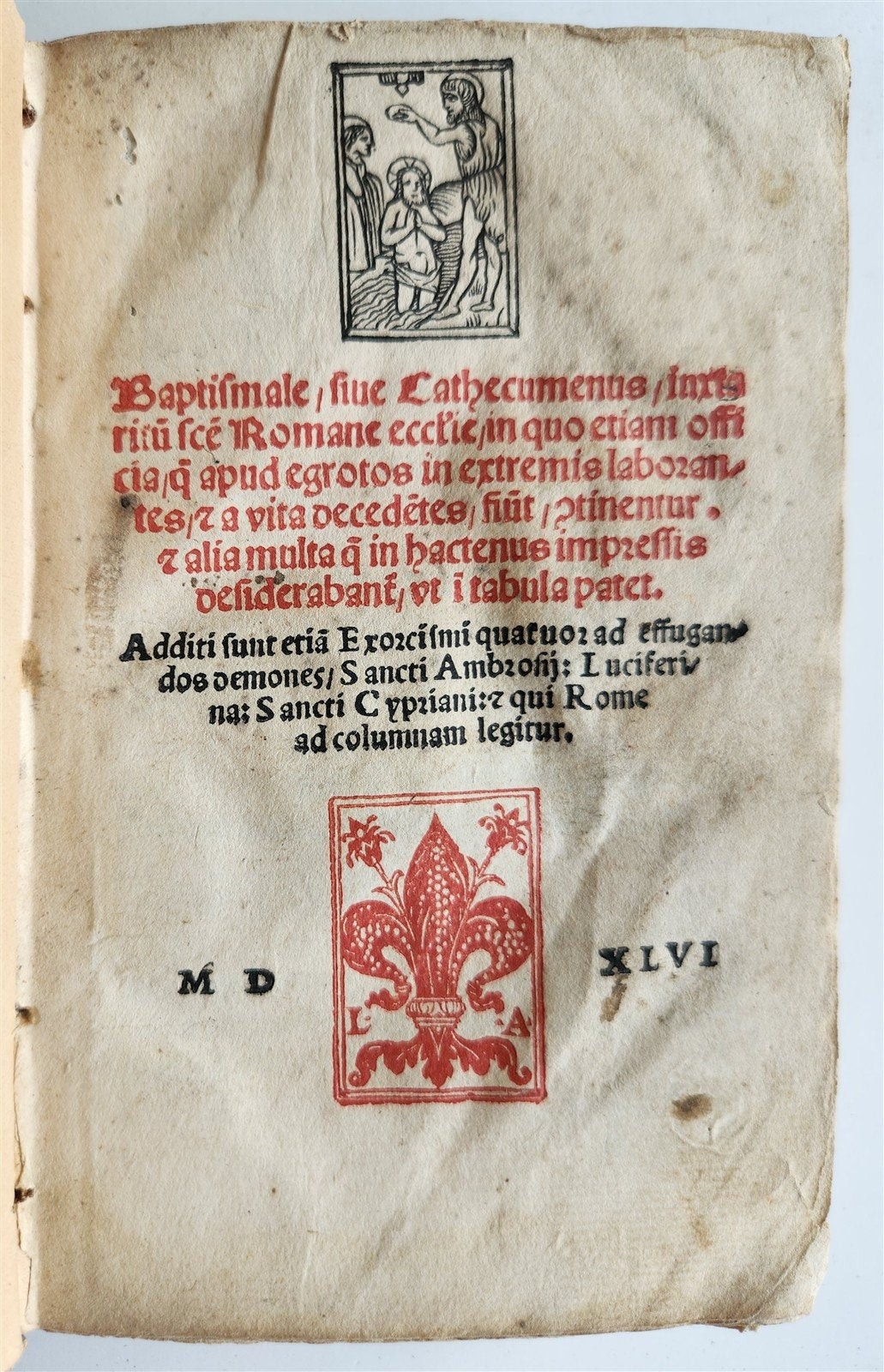1546 Baptismale sive Cathecumenus antique 16th CENTURY w/ woodcuts Giuntina