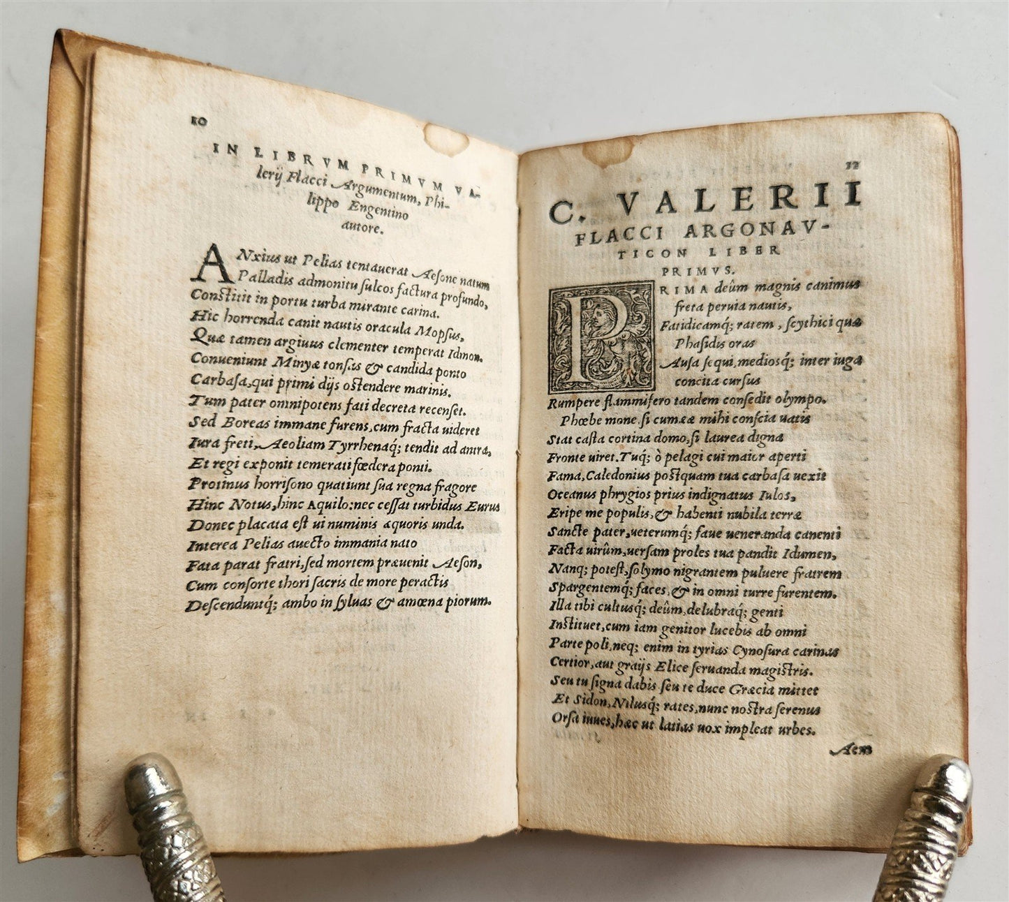 1548 ARGONAUTICA by VALERIUS FLACCUS antique POETRY vellim binding